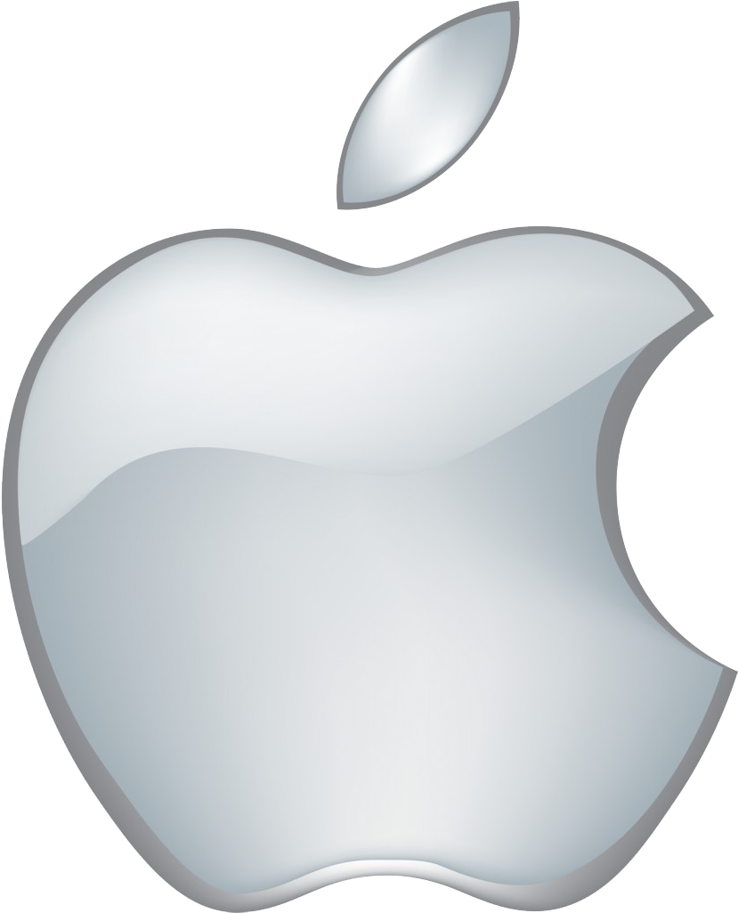 A White Apple Logo With A Bite Taken Out Of It