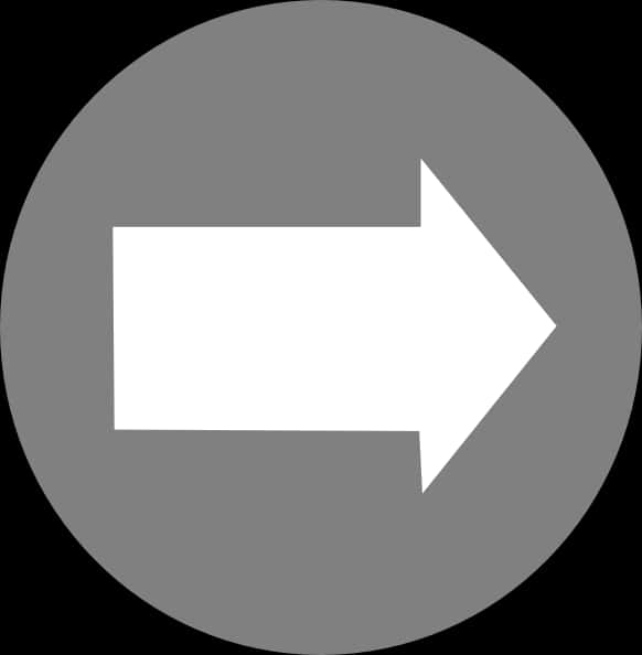 A White Arrow In A Grey Circle