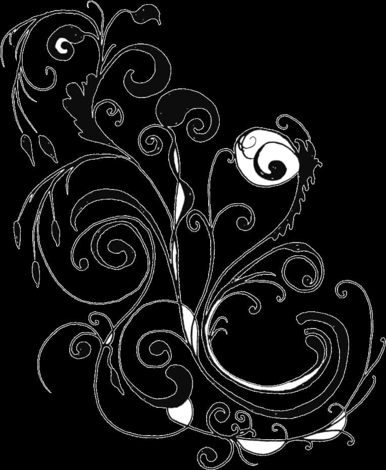 A Black And White Swirly Design