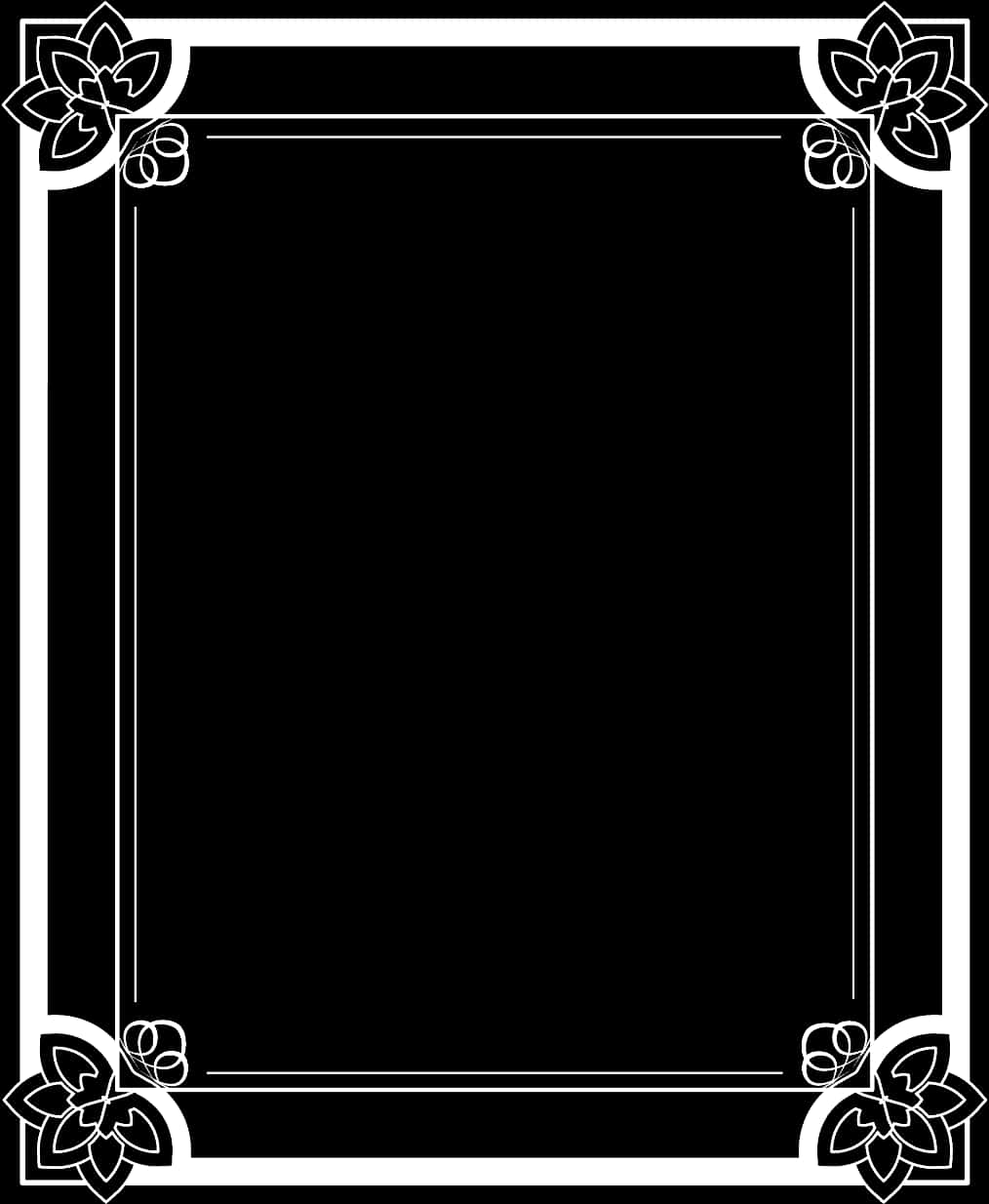A Black And White Rectangular Frame