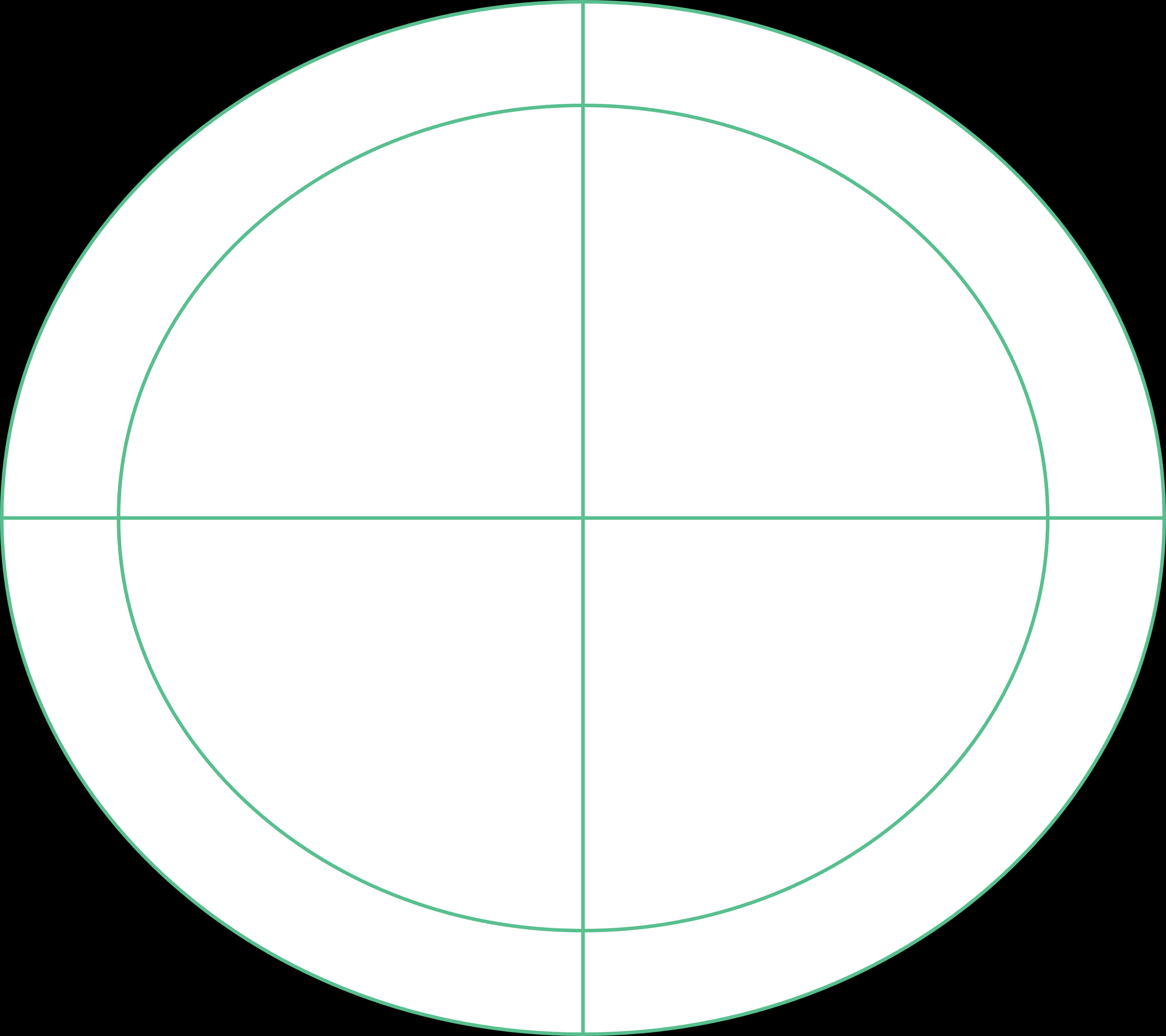 A White Circle With Green Lines