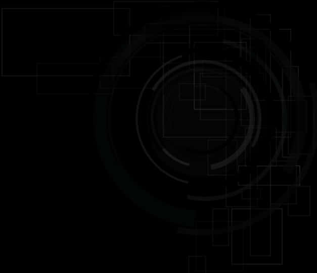 A Black Background With Circles And Lines