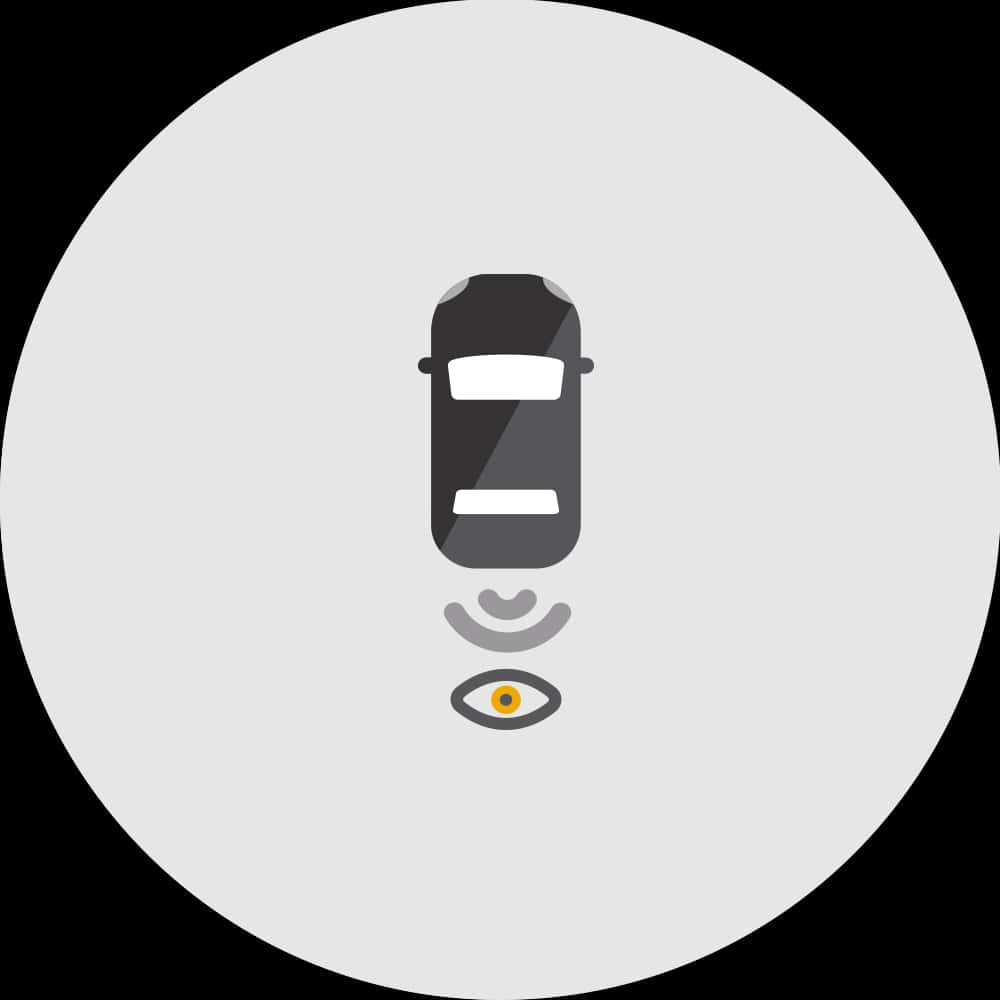 A Black Car With A White Eye And A Black Circle