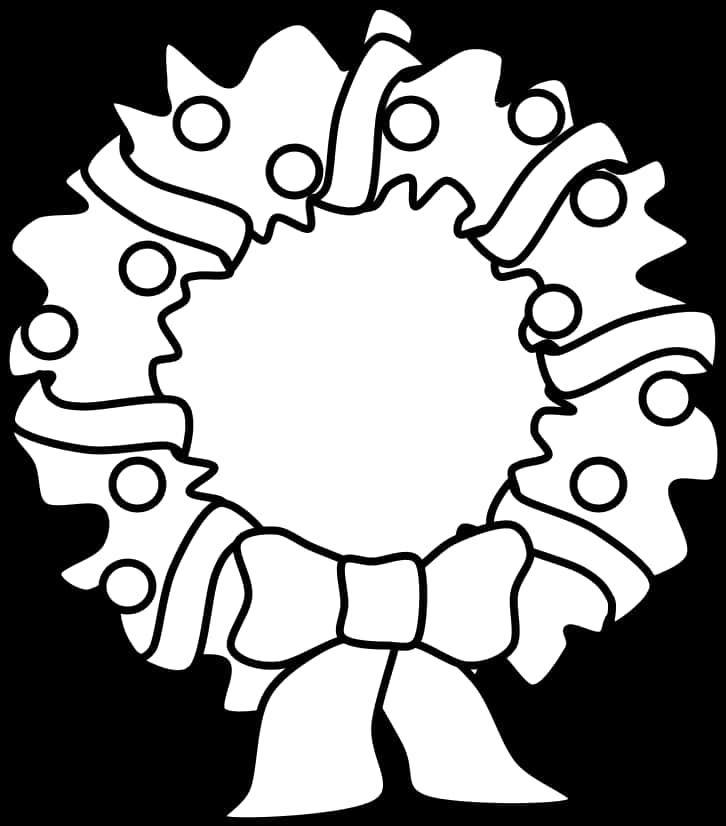 A White Outline Of A Wreath