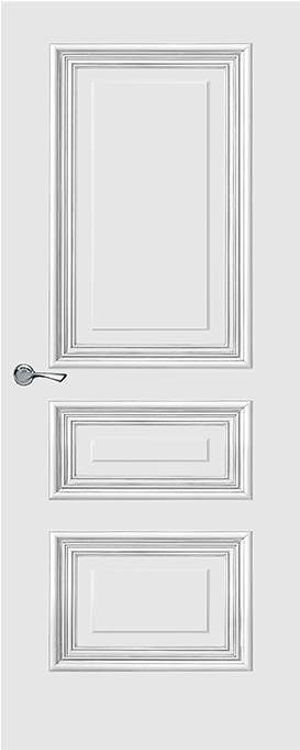 A White Door With A Silver Handle