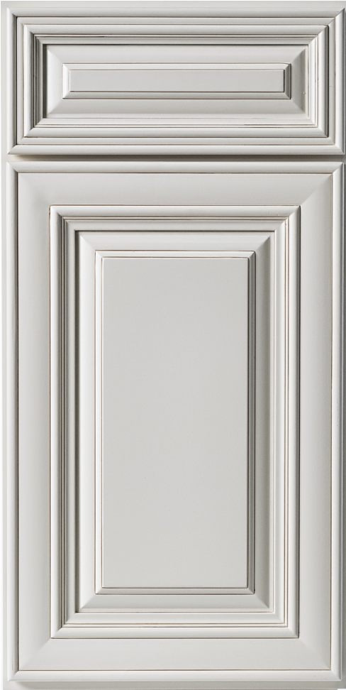 A White Door With A Rectangular Pattern