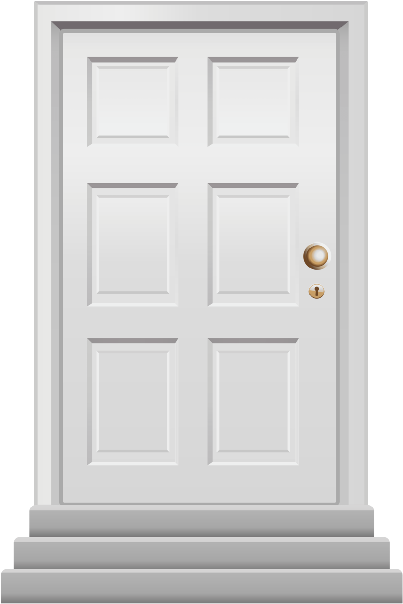 A White Door With A Silver Knob