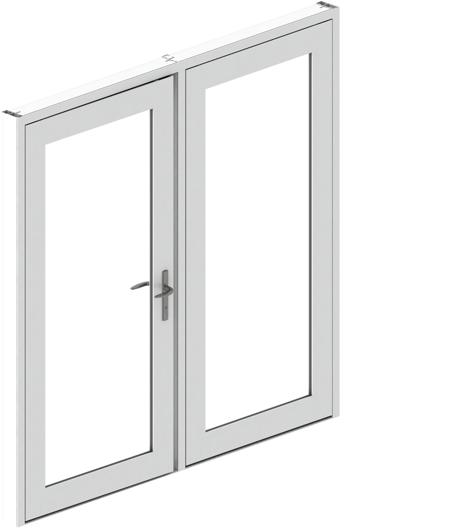 A White Door With Glass Panels