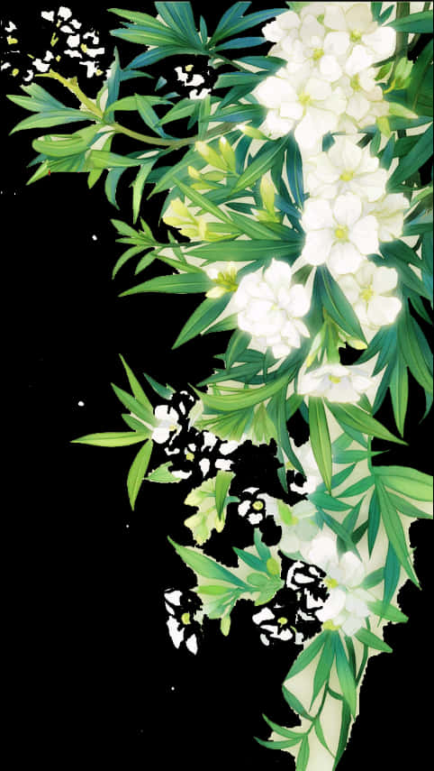 #white #flower #nature #border #leaves #landscape - Border White Flower Png, Transparent Png