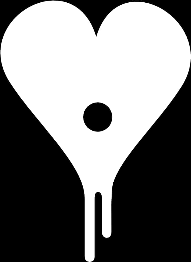 A White Heart With A Black Circle