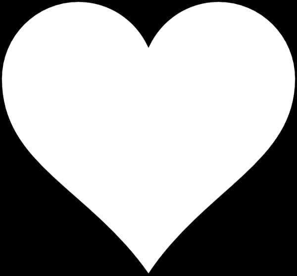 White Heart With Thin Black Outline