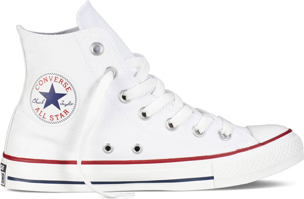 A White Shoe With Red And Blue Design