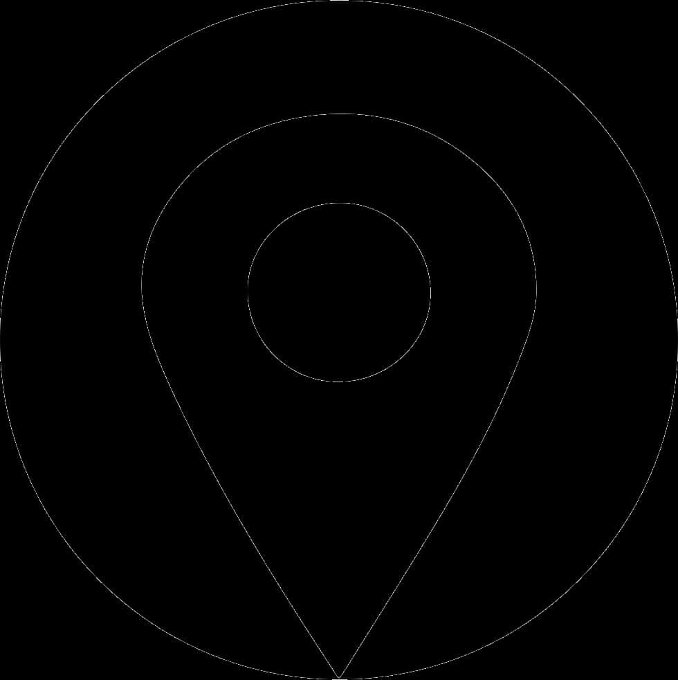 A Black And White Circle With A Point In The Center