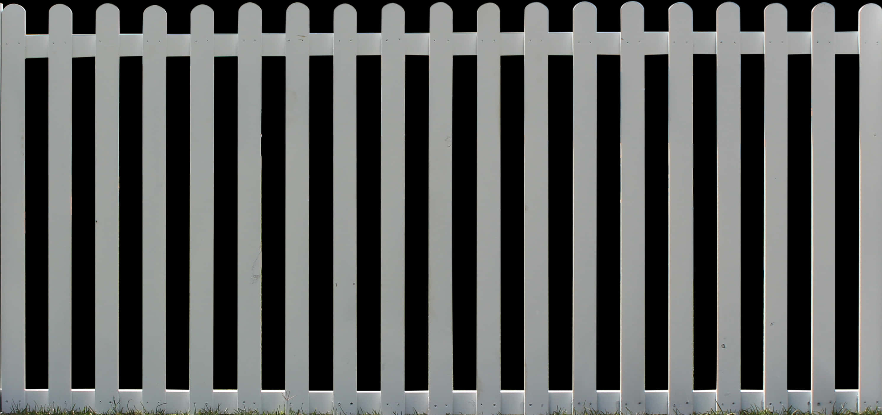 White Picket Fence With Rounded Edges
