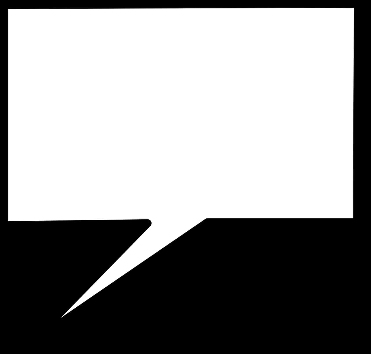 A White Speech Bubble With A Black Background