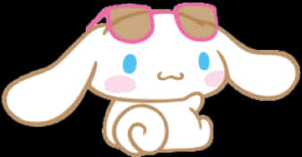 A Cartoon Of A Rabbit With Pink Glasses On Its Head