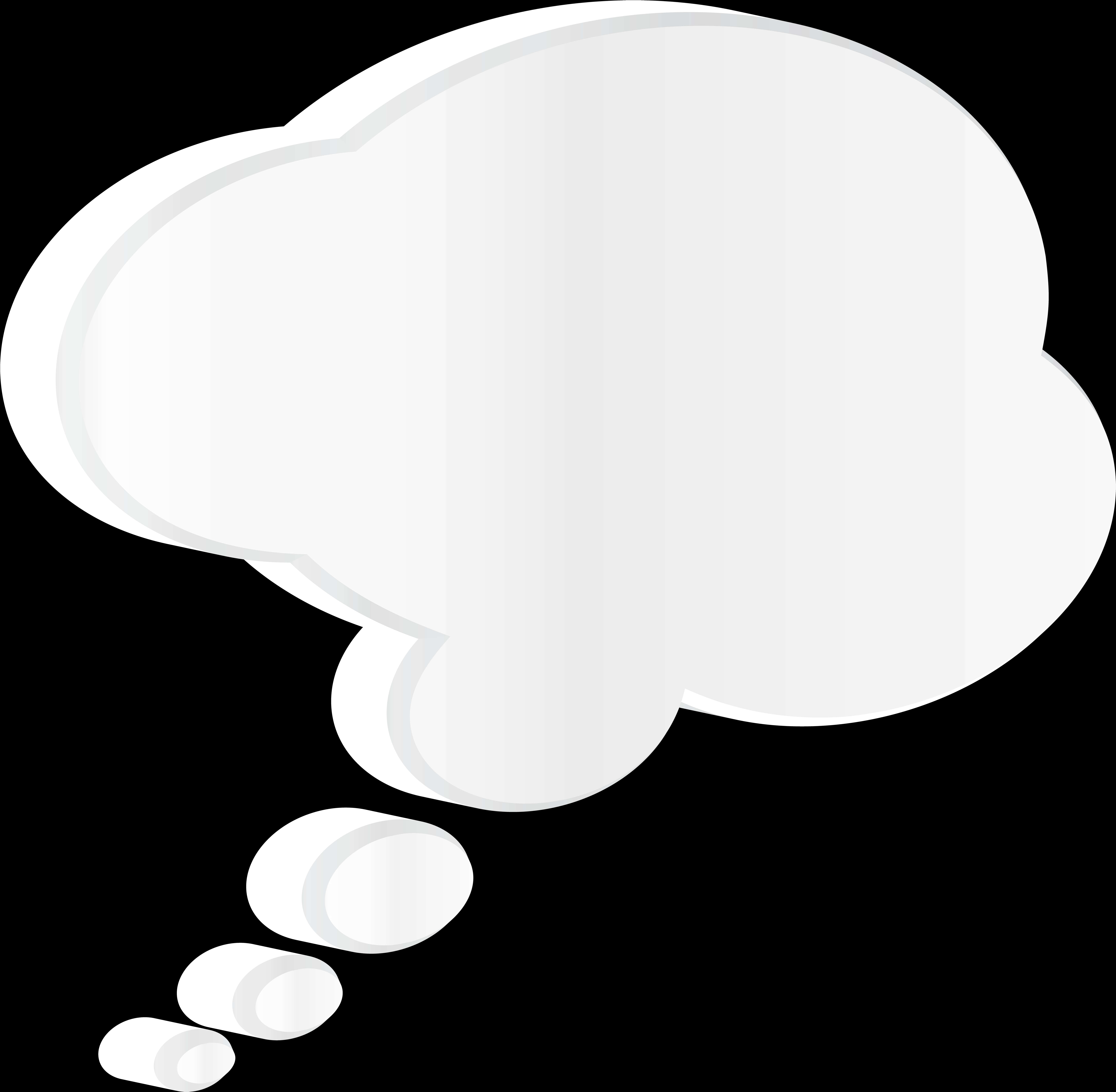 A White Thought Bubble On A Black Background