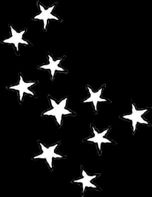 A Group Of White Stars On A Black Background