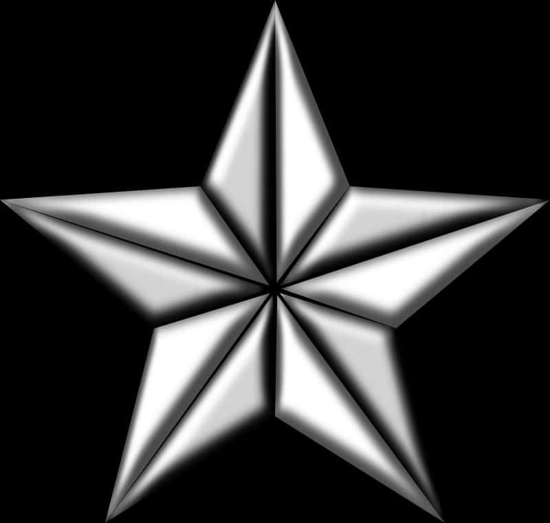 A Silver Star On A Black Background