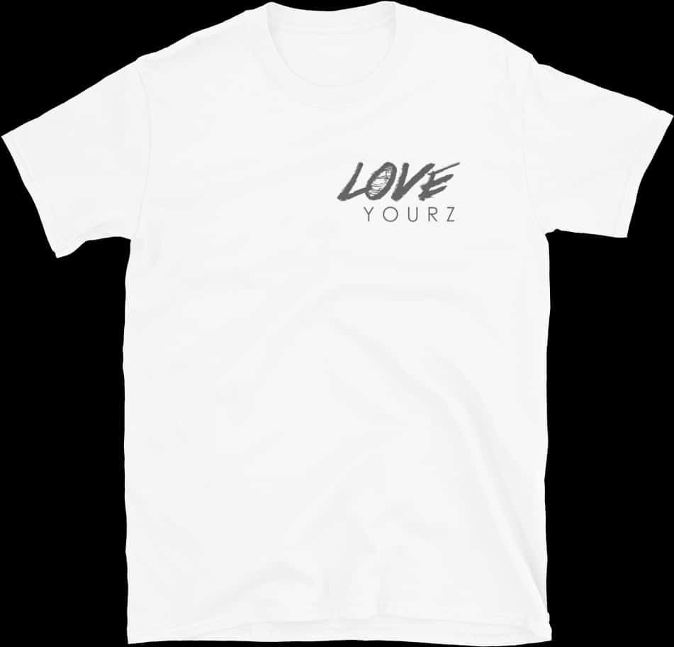 A White T-shirt With Black Text