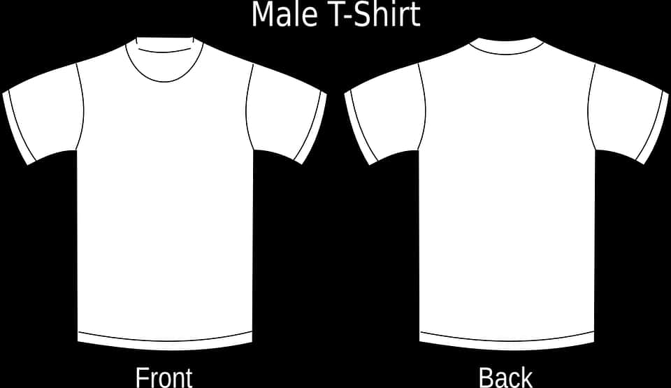 A Front And Back View Of A White T-shirt