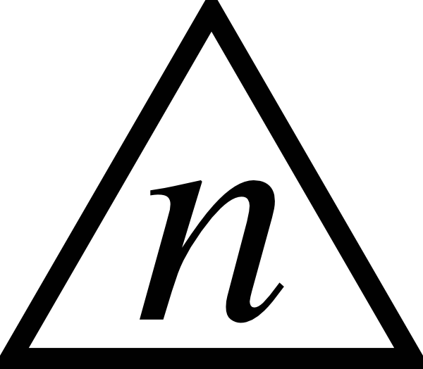A Black Letter In A Triangle
