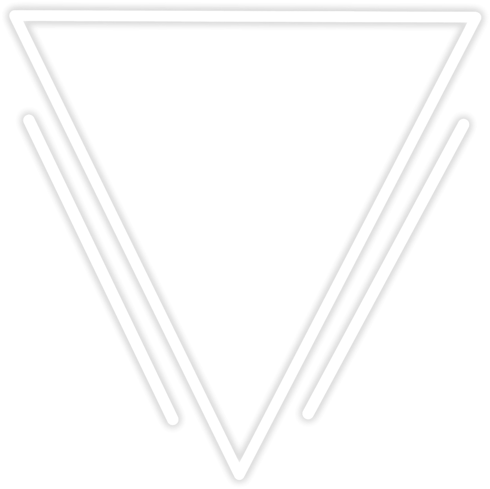 A White Neon Triangle On A Black Background