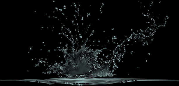 Water Splashing Water With Black Background
