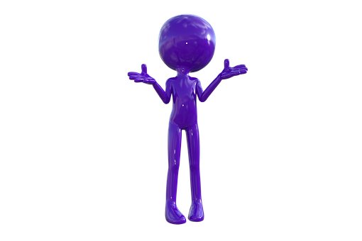A Purple Figure With Arms Out