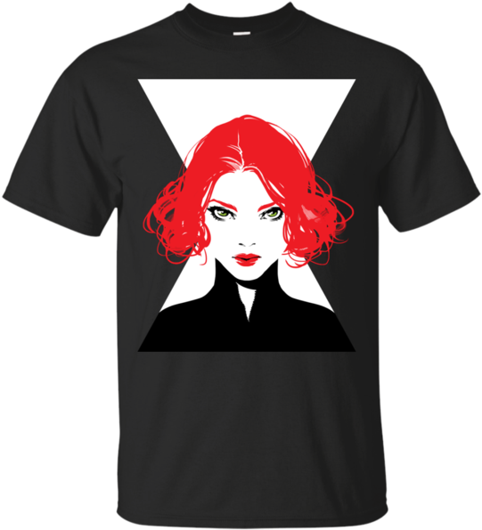 A Black T-shirt With A Graphic Design Of A Woman