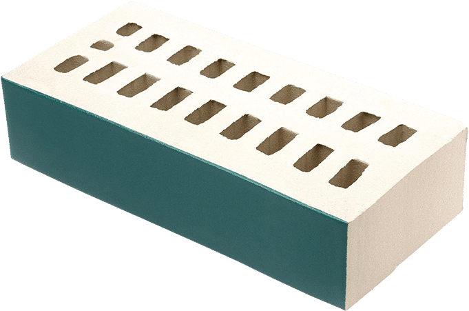 A White And Blue Brick With Holes