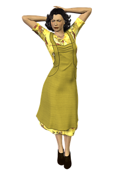 A Woman In A Yellow Dress