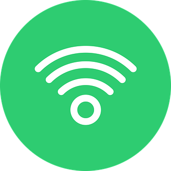 A Wifi Symbol In A Green Circle
