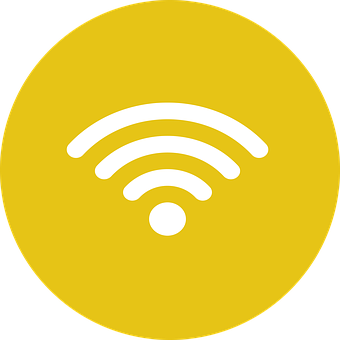 A Wifi Symbol In A Yellow Circle