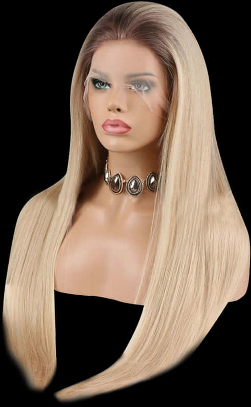 A Mannequin With Long Blonde Hair