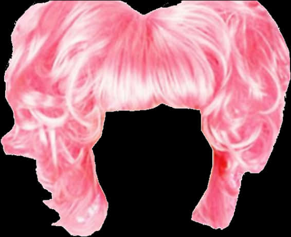 A Pink Wig With A Black Background