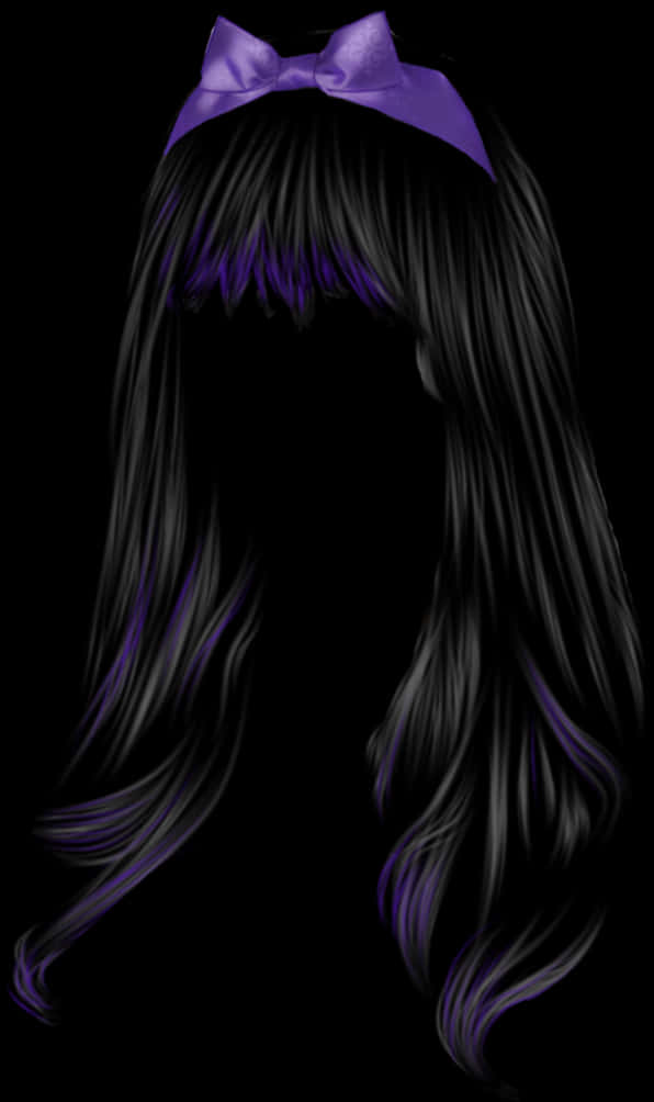 A Black And Purple Hair