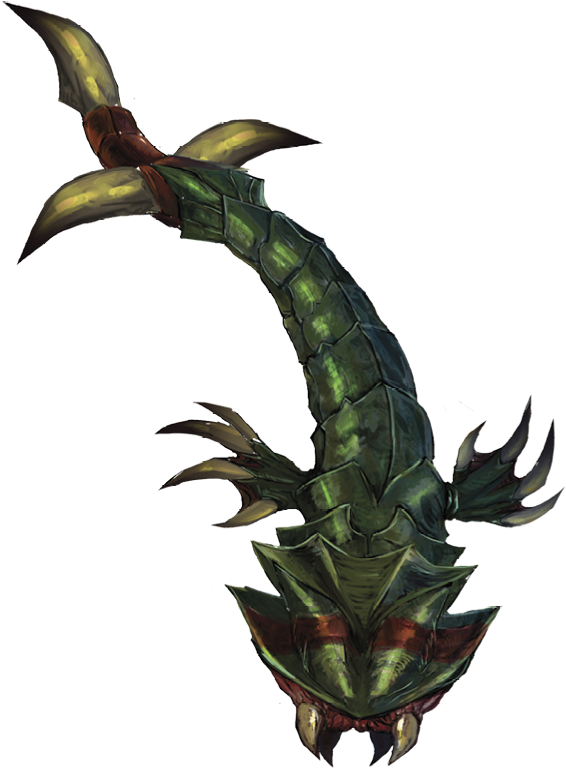A Green And Red Creature With Sharp Claws