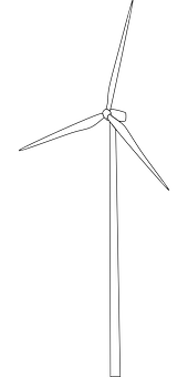 A White Windmill On A Black Background