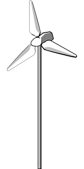 A Wind Turbine With A Black Background