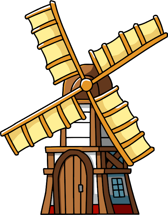 A Cartoon Of A Windmill