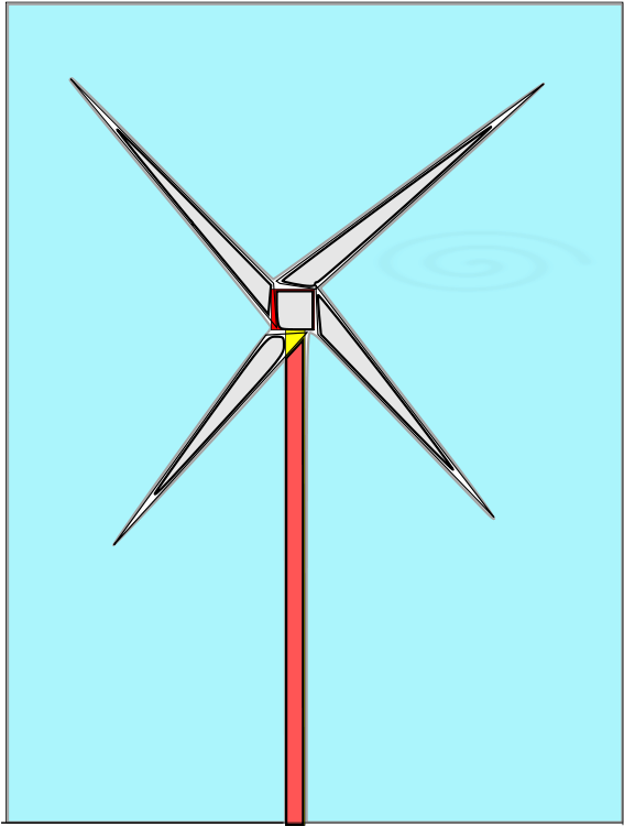 A Windmill On A Blue Background