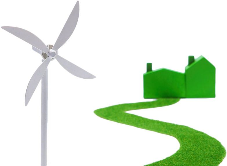 A Windmill And A Green Path