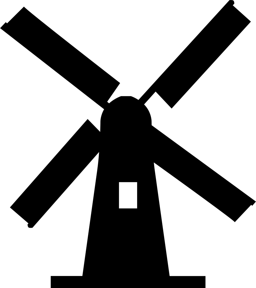 A Black Windmill With A Black Background