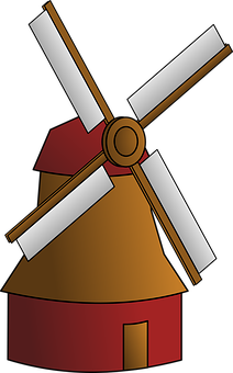 A Windmill With A Black Background