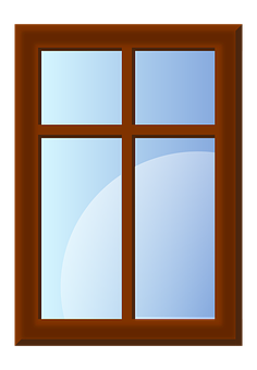A Window With A Blue Glass