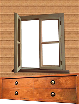 A Window With A Wooden Frame