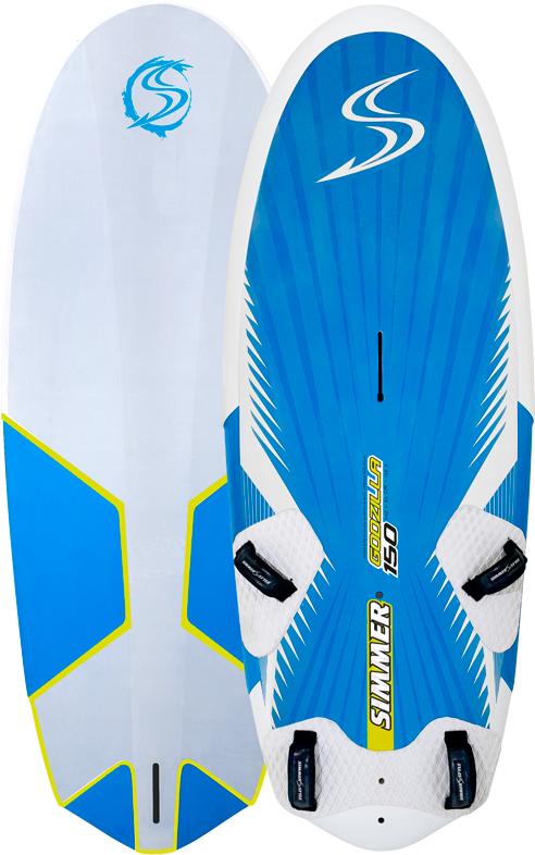 A Blue And White Surfboard