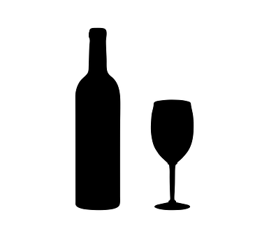 A Silhouette Of A Bottle And A Glass