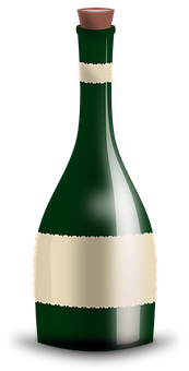 A Green Bottle With A White Label
